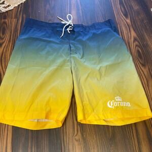 Official Corona Brand Ombré Swim Trunks Board Shorts L